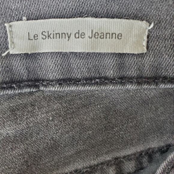 Frame Denim Dark Grey Zipped Ankle Le Skinny de Jeanne Size 26 - Picture 6 of 12